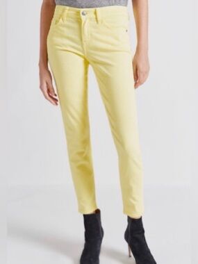 Current/Elliott The Stiletto Ankle Skinny Jeans Acid Yellow NWT $228